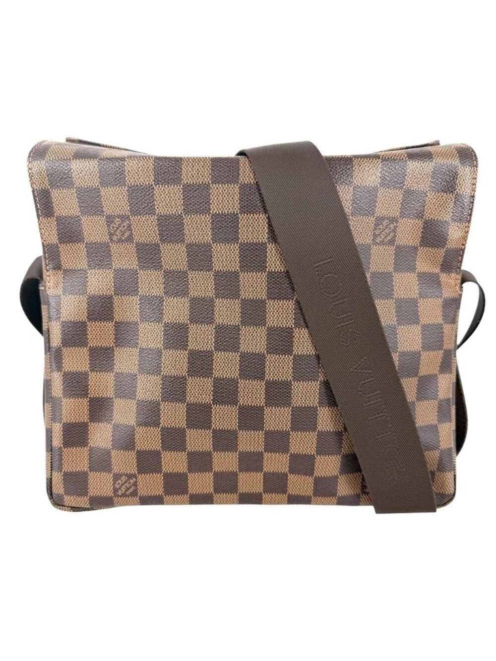 Louis Vuitton Shoulder Bag Naviglio Crossbody Damier Canvas Brown Gold